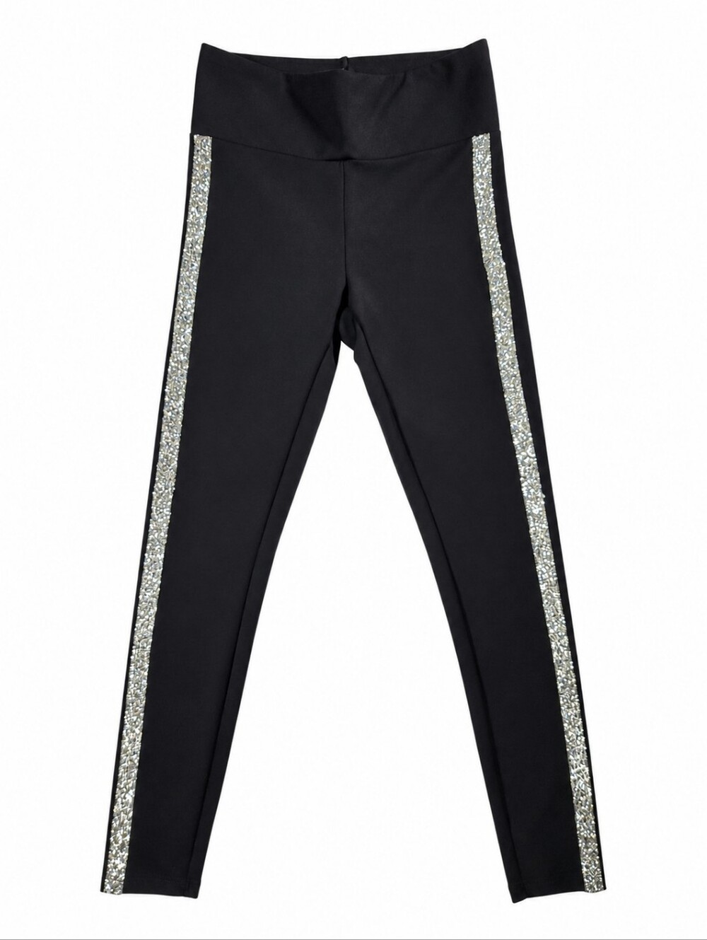 NWT Express High Waisted Rhinestone Side Stripe Leggings Black Women's S